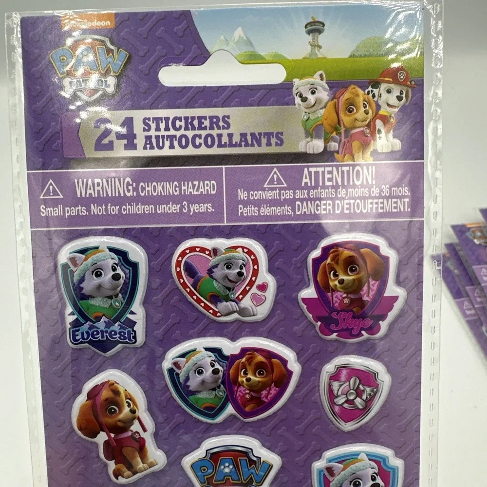 Lot of‎ 10 Sheets of 24 Paw Patrol Puffy Stickers Party Favor Pink Skye Everest